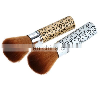 New Profession Leopard Print Retractable Makeup Brush Face Cheek Cosmetic Soft Powder Foundation Brush Blush Brush