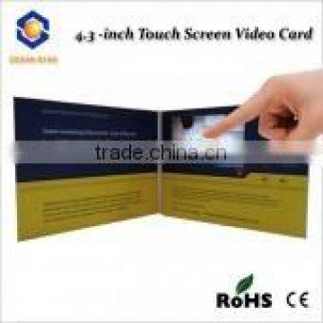 Promotional video cards,lcd video mailer, 4.3inch video book