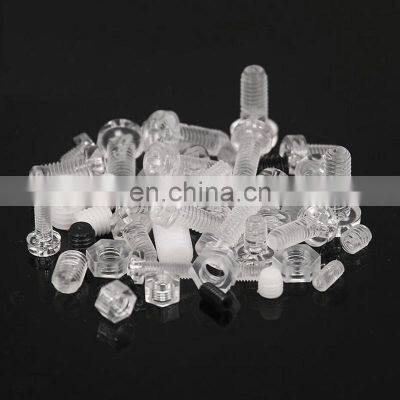 M2 M2.5 M3 M4 M5 acrylic cross round head nylon screws phillip nylon transparent plastic screw DIN7985