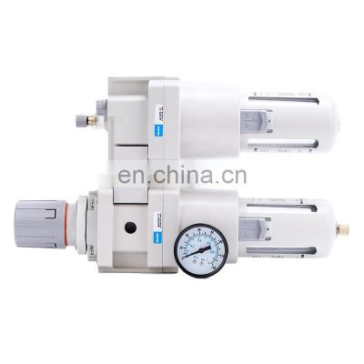 High Quality AC Series Aluminum Alloy AC5010-10 Filter Regulator Lubricator Auto Drain FRL Two Unit With Press Gauge