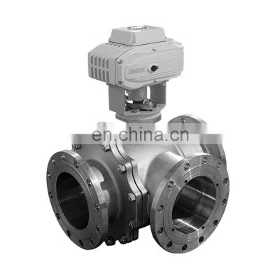 IP68 Waterproof  Electric Motorized Electric ASME Flange 4 Way Ball Valve