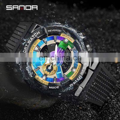 SANDA 9004 Hot Sale High-grade Men Watch Multifunctional Mirage Digital Wristwatch Logo Watch photo-5