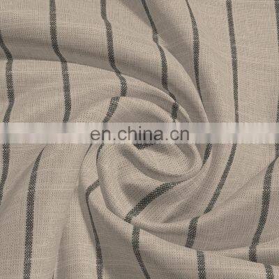 Best Selling Factory Direct Supply Linen Rayon Fabric Yarn Dyed Stripes For Garments photo-2