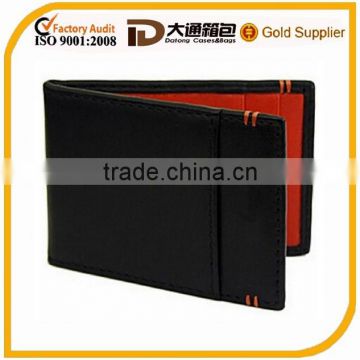 2015 fashion leather wallet hook and loop fastener