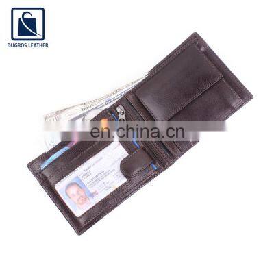 Anthracite Fittings Fashion Style Hot Selling Genuine Leather Women Wallet for Men