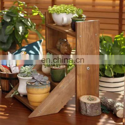 Balcony wood flower pot holder plant shelf rack standing designs living in room garden supplies decorative for home