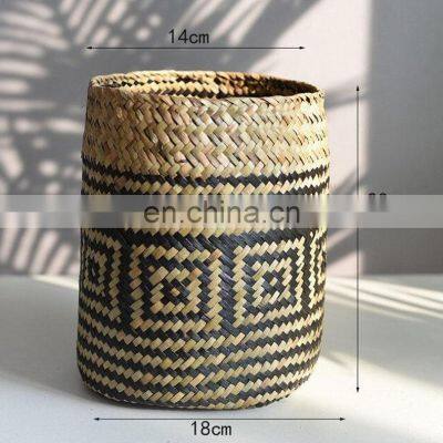 Little Baskets Set of 2 Seagrass Storage Basket Handwoven Natural Flower Basket Wholesale