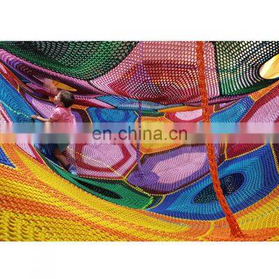 Commercial Colorful Indoor Crocheted Rainbow Climbing Net Spider Web Playground Equipment photo-5