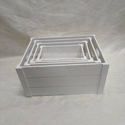 New Design White Wood Planter Box Rectangle Planter for Flowers