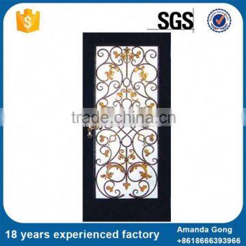Modern Fashion Solid Flat Top Wrought Iron Double Swing Door photo-2