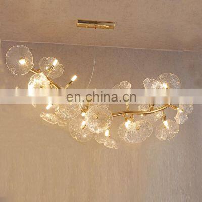 Wholesale Hotel Lobby Interior Decorative Nordic Luxury Modern Led Glass Chandelier