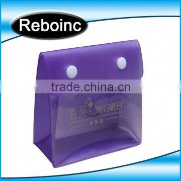 biodegradable strong pvc bag with snap closure from oem