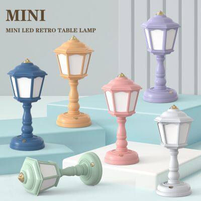 Nordic Dimmable Rechargeable Led Retro Simple Night Lights Creative Eye Protection Reading Lamps Mini Desk Table Lamp