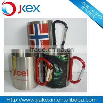 stainless steel travel carabiner mug