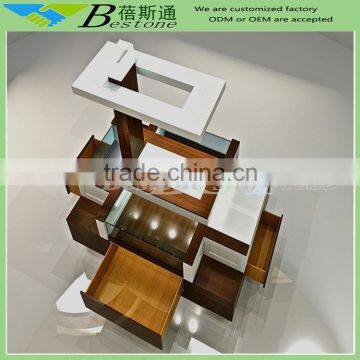 Clothing shop interior furniture design for wooden booth display