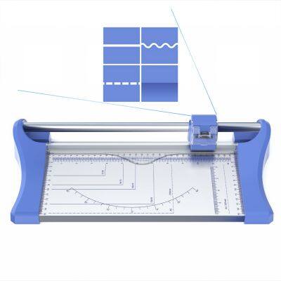 Premium 4-en-1 Découpeuse à papier rotative A4 12 pouces, Perforation, Scoring ondulé, Plieuse, Plate-forme en acier robuste IDPC046