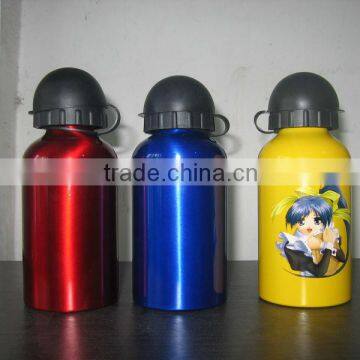 Aluminum sports water bottle with round cover