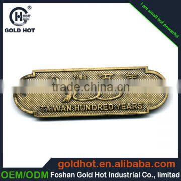 custom metal employee name badge/metal uniform name tag/hotel nameplate holder with pin