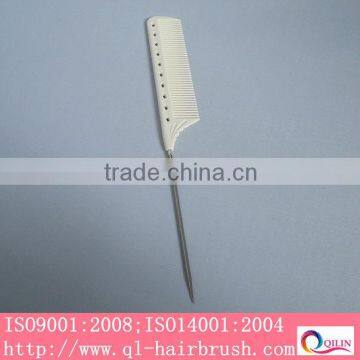 White Stainless Steel Hair Combs Tail Handle