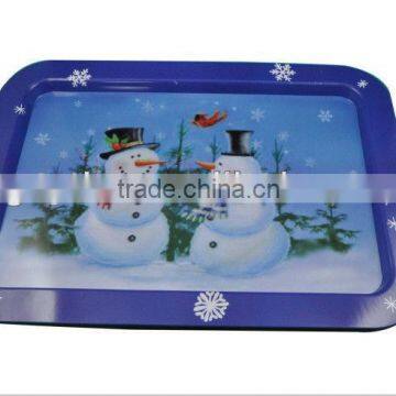 Custom christmas tin trays competitive price christmas tin tray