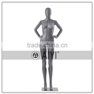 Matte Pewter Clear Plastic Female Mannequins Full Figure