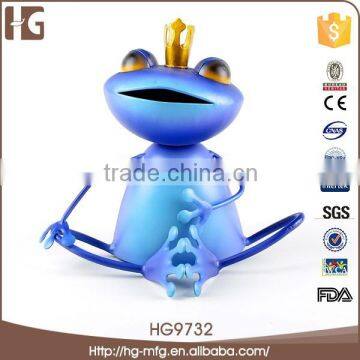 Newest fashion unique blue metal frog craft items