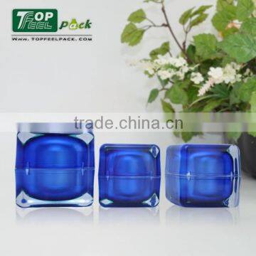 2015 Luxury Red Cubic Cosmetic Plastic Acrylic Jar for Essential Cream Bottle