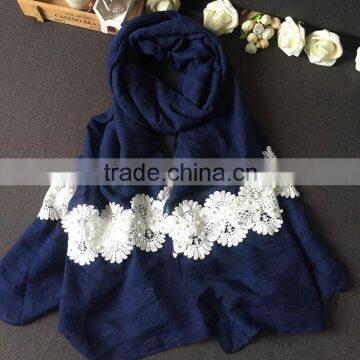 Wholesale New Design Plain Viscose Flower Bead Fashion Woman Scarf                        
                                                Quality Choice