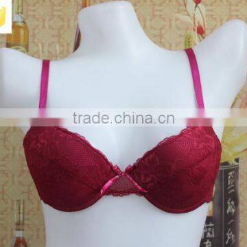 red sexy full lace bra,3/4 push-up women bra,ladies bra