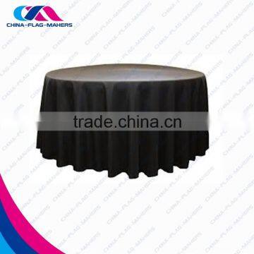 Custom Polyester Black Round Tablecloth photo-3
