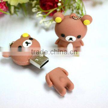 cute animal bear shape usb flash disk pvc usb flash drive usb 8gb