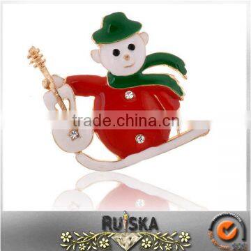 Christmas Enamel Design Snowman Brooch