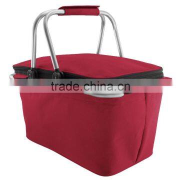 red insulated quality cooler basket type cooler bag