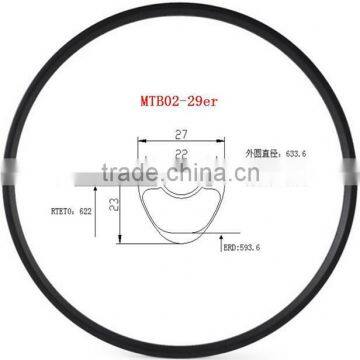 SYM29-27*23mm bead hook-less rims carbon 29er light bike rim tubeless compatible Synergy-bike