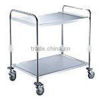 FAYK.FRL2 FILMA Tea Trolleys-European Version-2 Tier Stainless Steel Dining Cart - Round Tube