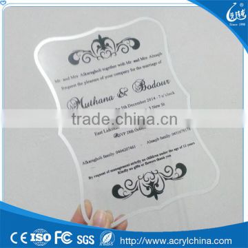 Wedding invitation card 2016 acrylic wedding invitation card