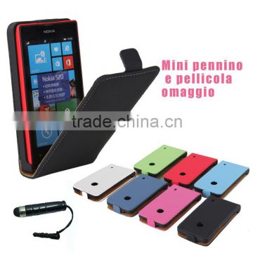 For nokia lumia 520 leather flip case,wholesale leather case for smart phone