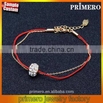 Best-Selling Woman Red String Bracelets Exquisite Crystals Bead Jewelry Bangle
