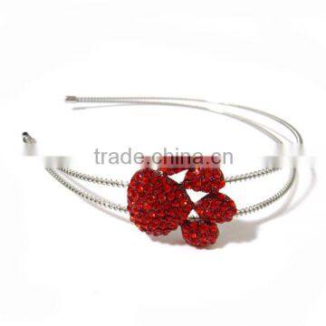 Wholesale Accessory Paw Print Red Rhinestone Headband