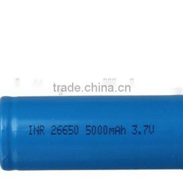 Li-ion 26650 5000mAh Rechargeable Lithium Battery 3.7v