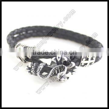 Men North Skull Bio Magnetic Leather Bracelet Quality Choice photo-6