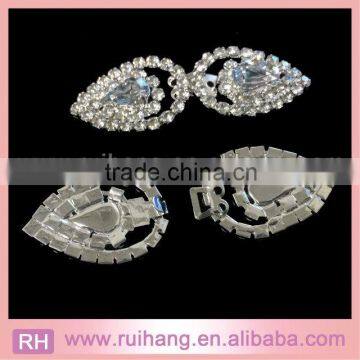 Oval Crystal Interlock Buckles ,Rhinestone Pair Buckle For lace invitation