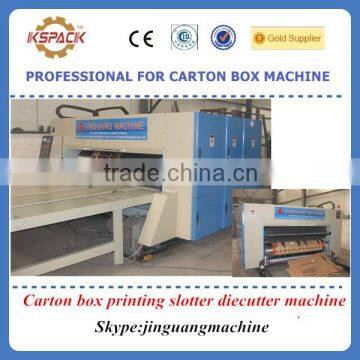 carton box machine price / middle speed & chain feeding carton box printing slotter diecutter machine