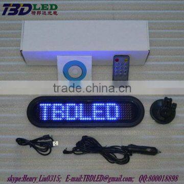 Hot sale blue 7*41 dots led remote car message signboard LED display