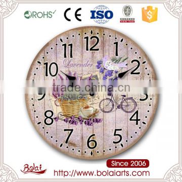 Garden scenery and free bicycle model new supply art wall clock for living room