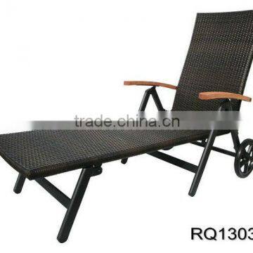 Garden Rattan Furniture Chair Sun Loungers PE Rattan Steel Frame