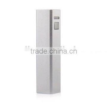 square metal power bank with switch button 2600mah from factory produce