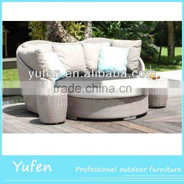 Cast aluminum rattan sofa cum bed furniture