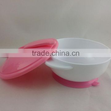 wholesale suction base plastic baby feeding bowl with spoon