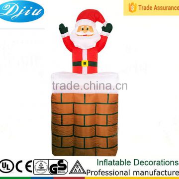 DJ-XT-10 inflatable santa claus could move, light and music in the chimney